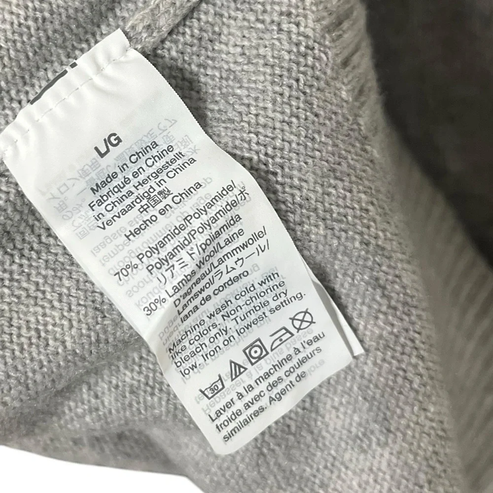 J.CREW Men’s Lambs Wool Mix Gray Ribbed Sweater Pullover Top